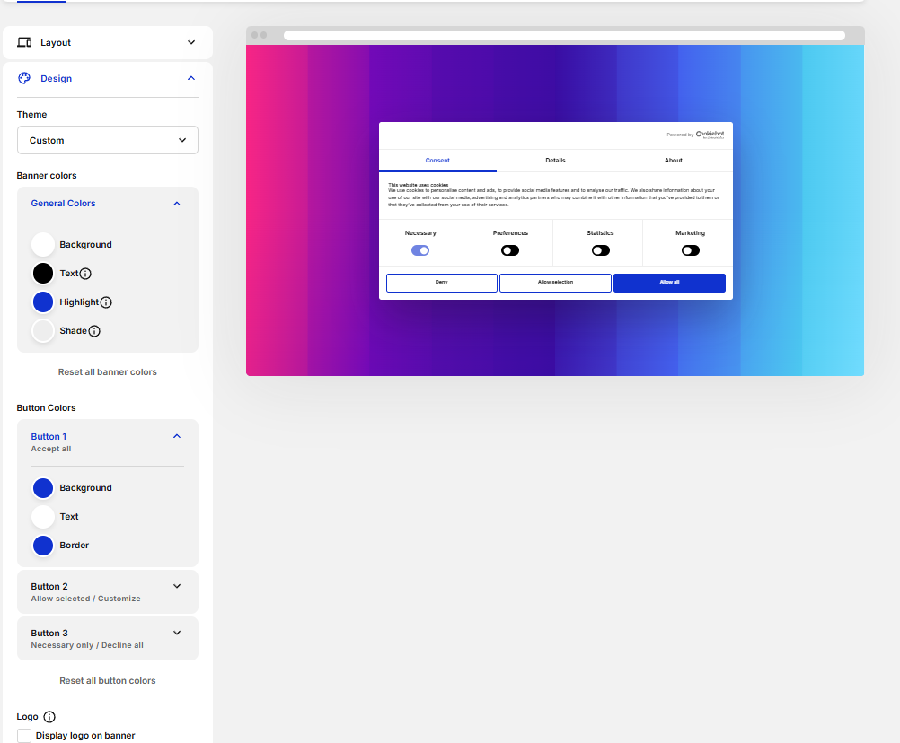 Cookiebot Test 2026 & Erfahrungen – DSGVO-konforme Consent Management Plattform? 7 cookiebot test 2026-banner design anpassungen